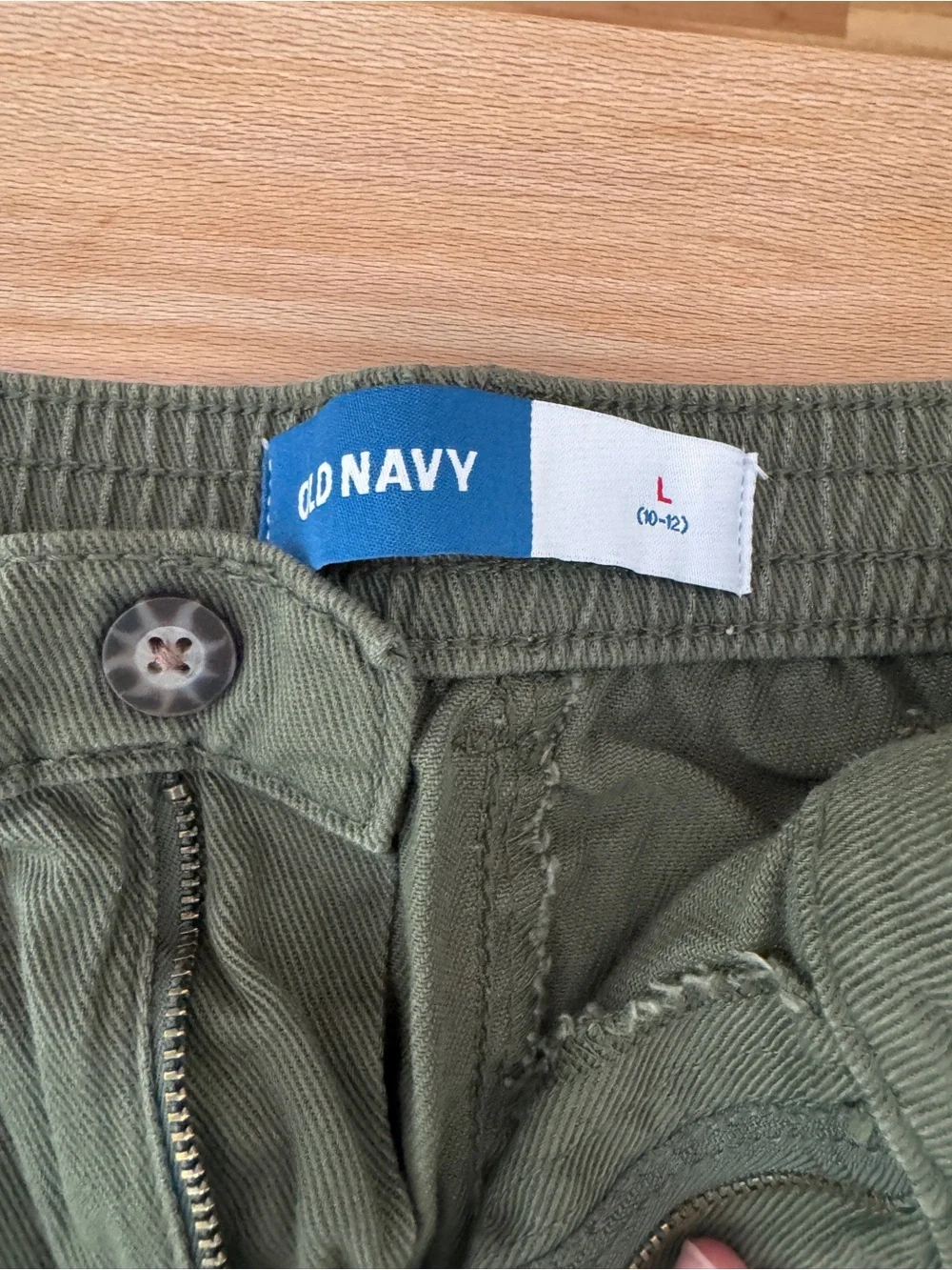 Girl's Olive Green Wide Leg Cargo Pants